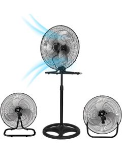 Ventilatore 3 in 1 a Piantana, da Tavolo e a Parete ø43cm Oscillante 3 Velocità Inclinazione Variabile  da parete da tavolo o da colonna