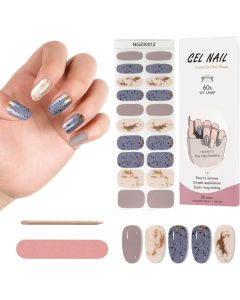 ﻿20 Strisce di Adesivi per Smalto in Gel Semipolimerizzato - Autoadesivi per Nail Art con Lima per Unghie e Bastoncino di Legno
