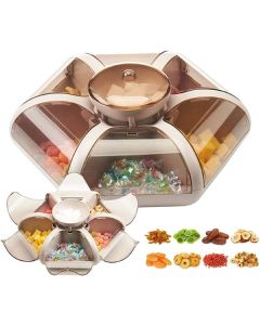 Vassoio rotante a forma di fiore per la frutta secca caramelle porta snack 