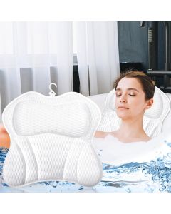 Cuscino Poggiatesta Ergonomico da Vasca 4D – Antiscivolo con 6 Ventose, Traspirante e Lavabile 