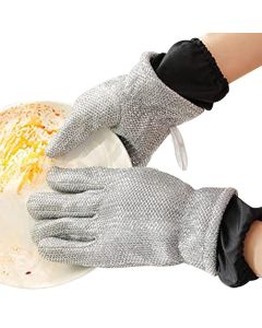 Guanti Metallici per Lavastoviglie - Guanti Impermeabili e Riutilizzabili per Pulizia Piatti e Faccende Domestiche 