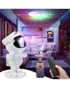 Lampada proiettore astronauta cielo stellato galassia luce notturna con audio bluetooth timer e telecomando per bambini e adulti