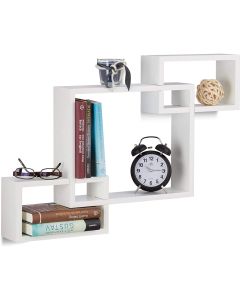 Cubi da parete set da tre pezzi , colore bianco ideale per arredamento di camere e uffici