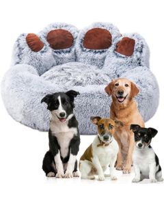 Senny - La Cuccia per Cani a Forma di Zampa 70 Cm , Calda e Accogliente Grigio