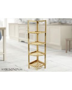 Scaffale mobile legno angolo portaoggetti 4 ripiani angoliera mensole libreria