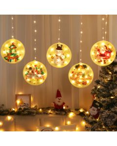Catena Luminosa Natalizia a LED con Fiocchi di Neve e Dischi Decorativi – Luci da Interno per Albero e Casa – Varianti Casuali dei Dischi