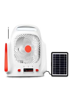 Ventilatore a luce solare ricaricabile con altoparlante da 8 pollici