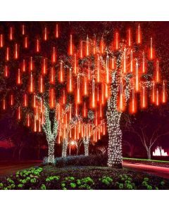 LinQ Luci Natalizie effetto pioggia di meteore 360 LED 10 tubi da 30 cm rosso