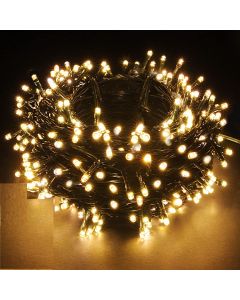 Catena Natale 200 led luci bianco caldo cavo nero 17 m