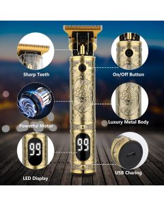 Tagliacapelli uomo Professionale Ricaricabile USB con Display Digitale, Schermo LCD & Accessori