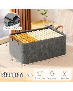 Scatola Portaoggetti in Tessuto Pieghevole con Manici Rinforzati – 20x47x28 cm – Organizer Salvaspazio