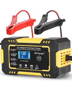 Caricabatterie Auto 12V 6A con Display LCD e Funzione di Riparazione a Impulsi 