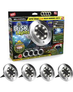 Faretti solari a led da esterno luci solari a disco solare con accensione/spegnimento automatico per esterni come si vede in tv moderno set di 4