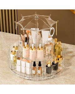 Organizer per trucco rotante a 360 gradi organizer per la cura della pelle grande capacità regolabile 