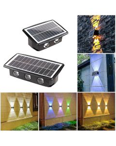 Luci da parete per esterni solari a led resistenti al calore faretto da parete a doppia testa ricaricabile impermeabile