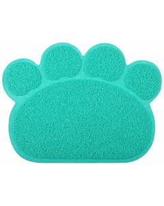 Tappetino antiscivolo animali igienico lettiera cane gatti 30x40 forma zampa verde acqua