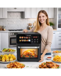 Friggitrice ad Aria 16L 2400W con Display Full Color Touch 12 Programmi Automatici  Forno Air Fryer Digitale XXL 