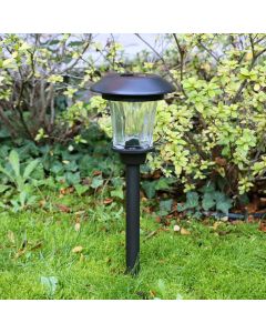 Luce Solare LED TE-B0154 da Giardino in Acciaio Inossidabile con Paralume in Vetro Diamantato