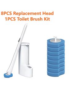 Scopino WC 3 in 1 con 8 Testine Usa e Getta e Testa Rotante 360°