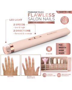 Flawless Salon Nail Mini Fresa Ricaricabile Usb per Unghie Manicure Tocco Finale 