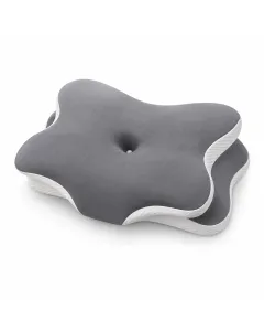 Cuscino cervicale ergonomico sagomato ortopedico per collo e testa, design anatomico per posizione supina e laterale, rivestimento sfoderabile