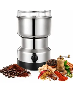 Macinacaffè Elettrico 300W – Macina Caffè, Spezie, Cereali, Semi e Frutta Secca – Contenitore in Acciaio Inox
