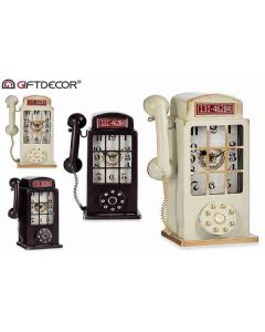 Orologio decorativo Cabina telefonica stile retrò 28 cm motivo retrò e decorazioni per la casa