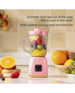 Frullatore Portatile USB 750ml – Spremiagrumi Ricaricabile, Compatto e Facile da Pulire, per Smoothie, Frutta, Verdura e Milkshake – Colore Rosa