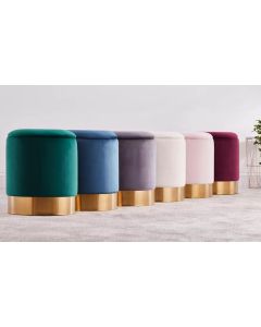 Pouf rotondo in velluto disponibile in vari colori