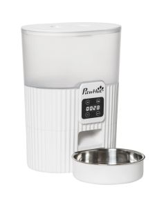 Distributore automatico cibo cani e gatti 20,5x25x28 cm con ciotola e timer bianco