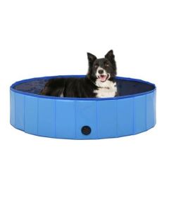 Piscina Portatile Blu per Cani Robusta Facile da Svuotare e Pulire 120 X 30