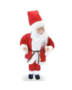 Pupazzo Babbo Natale H45 cm Carillon con Suoni e Movimento Rosso