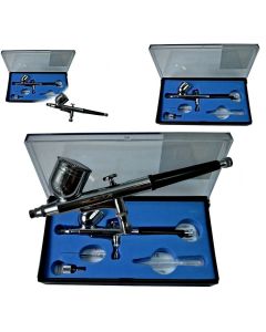 Aerografo Doppia Azione Tratto Fine 0,3 Mm Serbatoio Per Compressore Aeropenna 