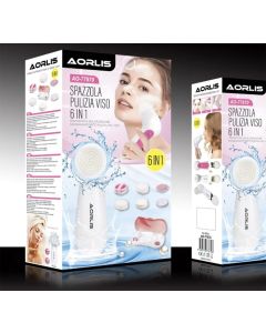 Massaggiatore Viso Corpo Facciale Purificatore 6 In 1 Massaggio Spazzola Pulizia