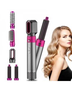 Asciugacapelli multifunzionale 5 in 1 pettine arricciacapelli bacchetta staccabile Kit spazzola per capelli piastra per capelli a ioni negativi