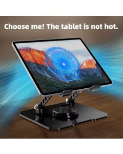 Supporto Pieghevole per Tablet e Notebook con Rotazione a 360° – Compatibile con Dispositivi da 4 a 12,9 Pollici, Design in Lega di Alluminio