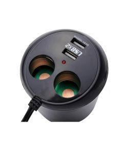 Caricabatterie Porta Tazza Bottiglia Auto 2 USB 12v Sigaretta Accendisigari Macchina