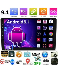 Autoradio 10.1" Pollici 2DIN GPS NAVI BLUETOOTH USB FM Android 9.1 HD Quad core