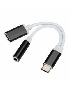 2 in 1 type C maschio femmina jack audio 3.5 converitore cavo di ricarica AUX