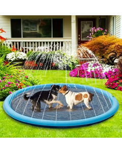Tappetino Antispruzzo per Cani e Bambini 100 cm – Parco Acquatico Estivo in PVC Antiscivolo e Sicuro, Facile da Installare