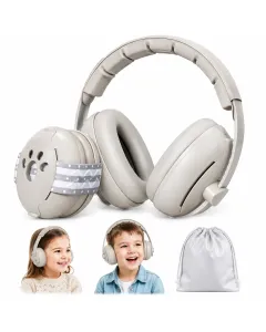 Cuffie Antirumore per Bambini 0-8 Anni con Fascia Elastica Regolabile – Protezione Udito 25dB, Pieghevoli con Custodia