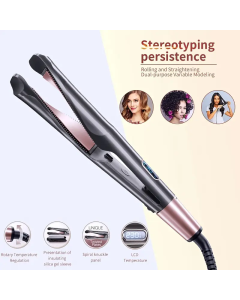 Piastra e Arricciacapelli 2-in-1 con Tecnologia Twist – Display LCD e Calore Regolabile