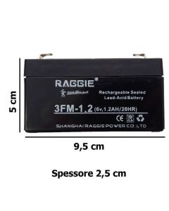 Batteria Ermetica Ricaricabile Piombo gruppi continuità 6V 12A 1.2