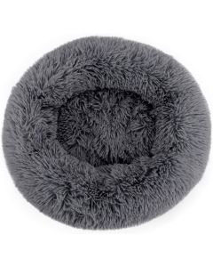 Cuccia di peluche a forma di ciambella per gatti e cani super morbida con base antiscivolo 