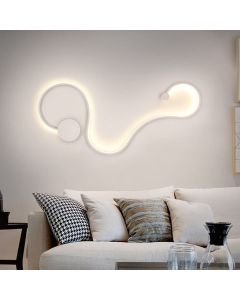 Lampada Da Parete LED, Bianca. In Alluminio, Forma A Nastro, Design Moderno, Risparmio Energetico - Potenza 20W 