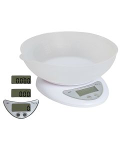 Bilancia Digitale LCD Da Cucina Con Vassoio Elettronica Da 1 Gr a 5 Kg 3 Unità Di Misura