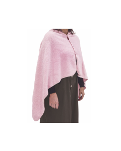 Poncho in Coral Fleece 4 bottoni morbido e avvolgente 85 x 140 cm Rosa