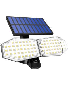 Faretto 78 led pannello solare faro 30 w sensore rileva movimento crepuscolare