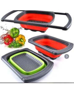 Colino Pieghevole in Silicone, Set Scolapasta Pieghevole Salvaspazio con Manico