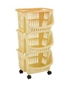 Carrello 3 Pezzi Con Ruote e Vassoio per cucina camera